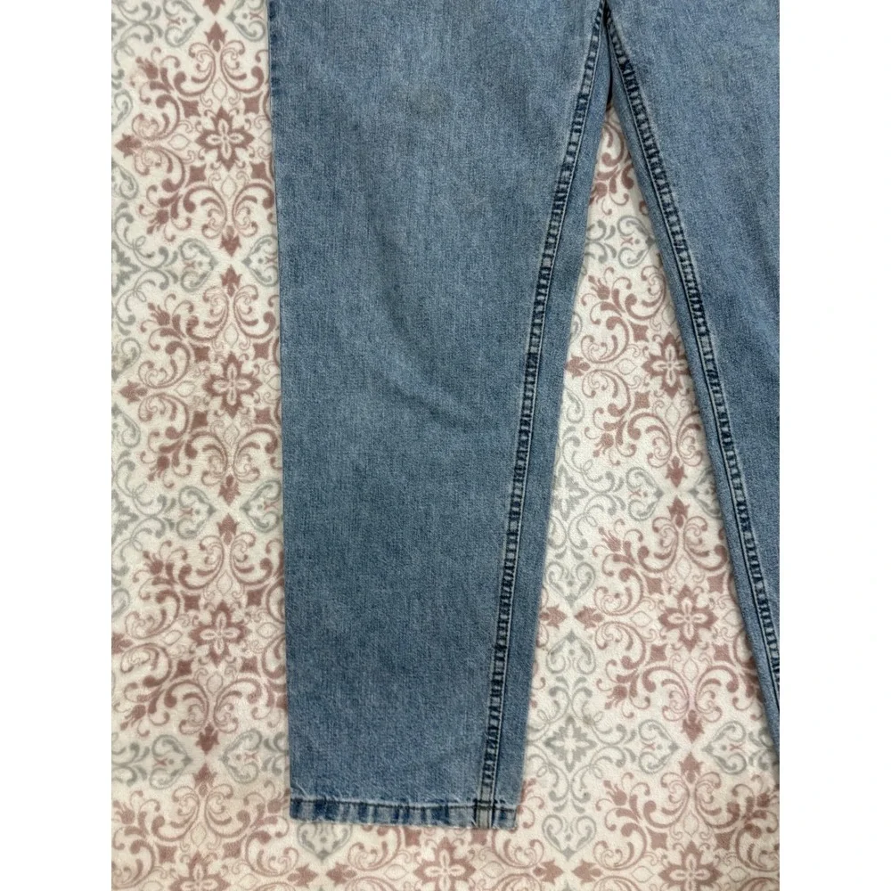 Vintage Lee High Waisted Mom Jeans Light Wash Elastic Waist Tapered Leg 14M 14L
